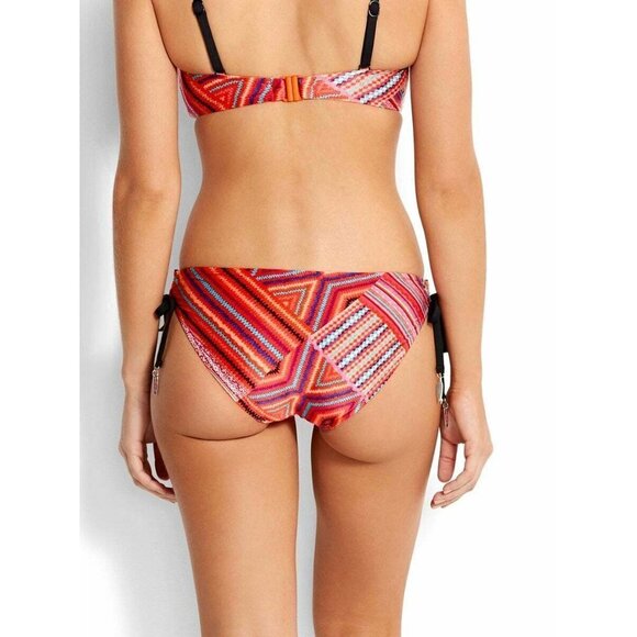 Seafolly Australia Womens 4 US Desert Tribe Loop Tie Side Hipster Bottom $82 370 - Picture 2 of 8